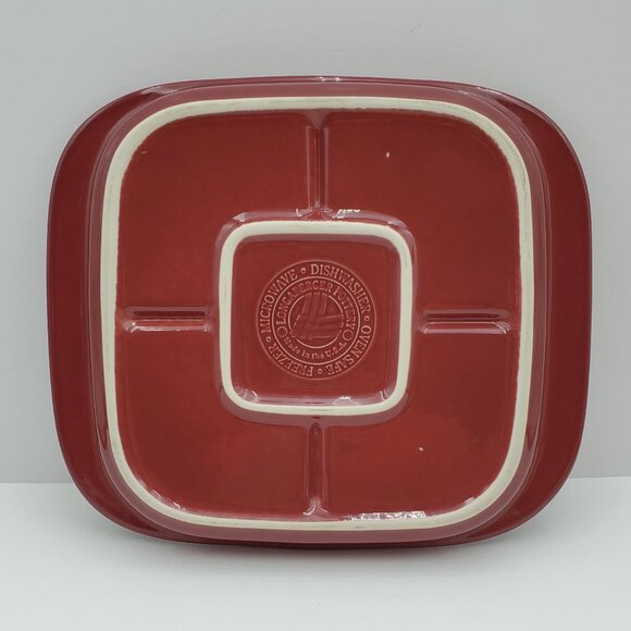 Longaberger Woven Traditions Paprika Divided Serving Dish 4 Part Appetizer Plate - Picture 5 of 6